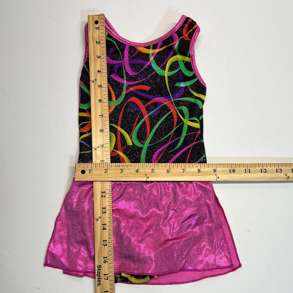 Girls Swimsuit One Piece Sparkle Bathing Suit Skirt Multicolor Pink, Sz S - Picture 6 of 6